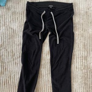 James Perse Black Cropped Pants with Gray Drawstring